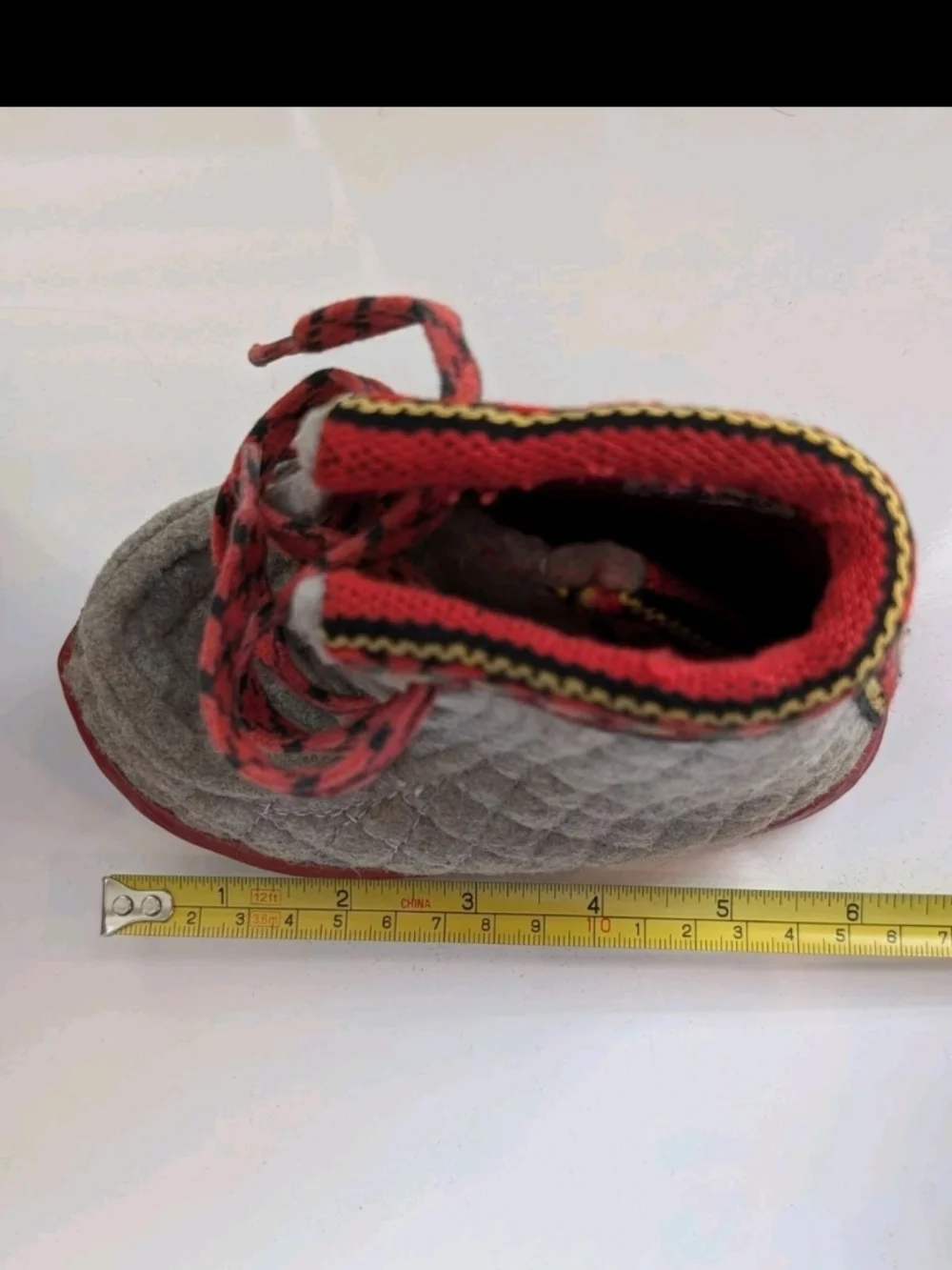 VTG Nesnalobben Wool Winter Boots Toddler Size 10T Handmade in Norway Gray Red